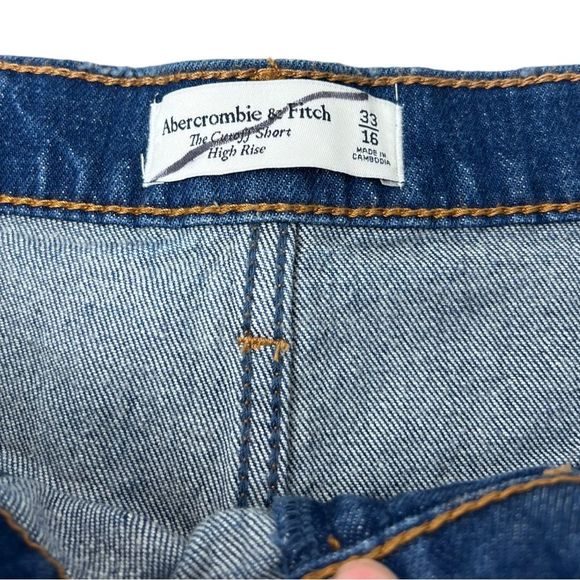Abercrombie & Fitch Jean Shorts The Cutoff Short High Rise Demin‎ NWT Size 33 - Picture 8 of 10